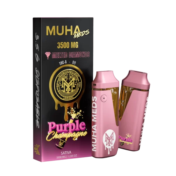 Purple Champagne 3.5 Gram Disposable, Best Muha Meds vapor pens for relaxation