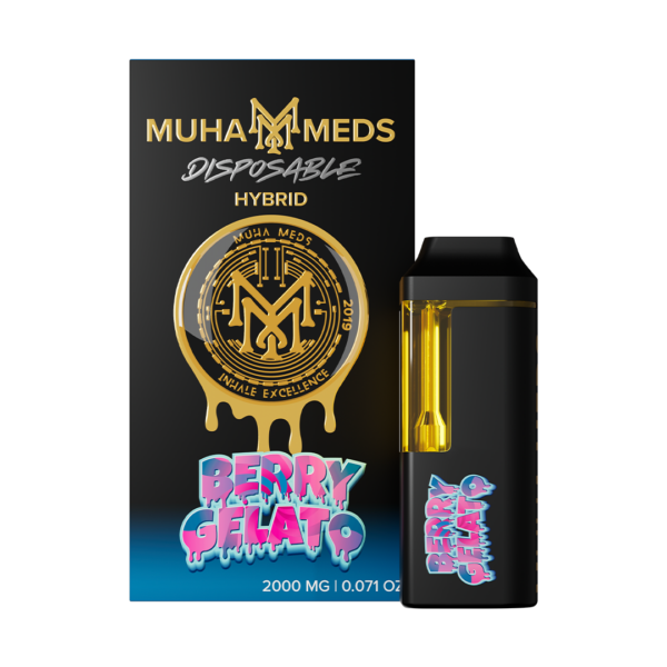 BERRY GELATO | HYBRID Muha Meds Berry Gelato Hybrid 2000mg Disposable, Berry, Gelato, Hybrid, 2000mg, Disposable, Vape, THC, Cartridge, Cannabis, Flavor, Terpenes, Potent, Smooth, Inhalation, Pen, Rechargeable, Distillate, Extract, Fruity, Indica, Sativa, Relaxation, Euphoric, Premium, Concentrate